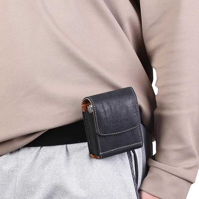 Universal Phone Holster Phone Pouch Case Belt Clip Belt Loops Card Slot Faux - Image 7