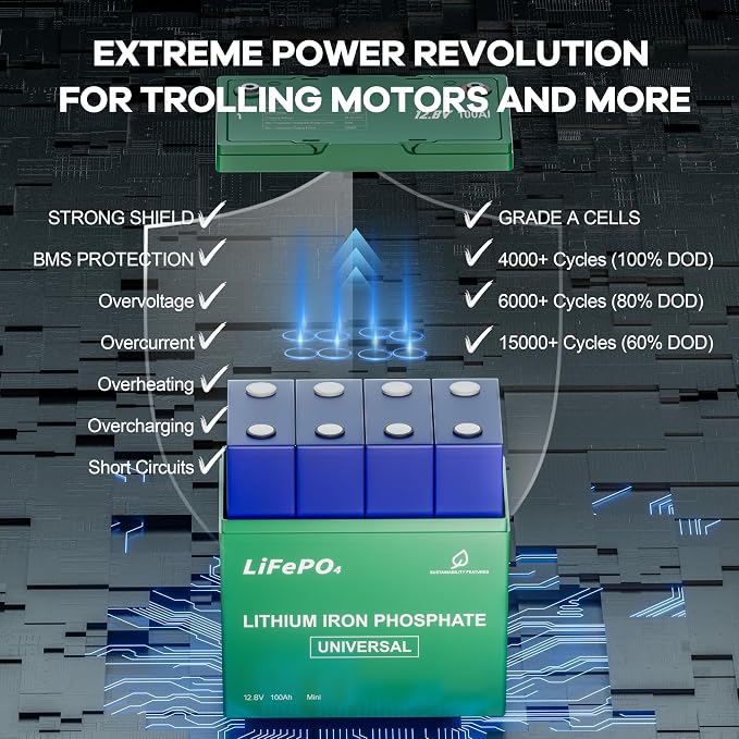 DEASON 12V 100Ah Mini LiFePO4 Lithium Battery - Image 7