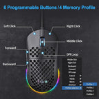 TMKB Falcon M1SE Ultralight Honeycomb Gaming Mouse, High-Precision 12800DPI - Image 3