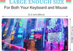 Japanese Street Desk Mat Futuristic Neon City Print Mouse Pad, Exclusive Desk - Image 4