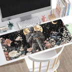 Cute Vintage Floral Mouse Pad Warrior Gaming Desk Mat Retro Flowers Mousepad - Image 2