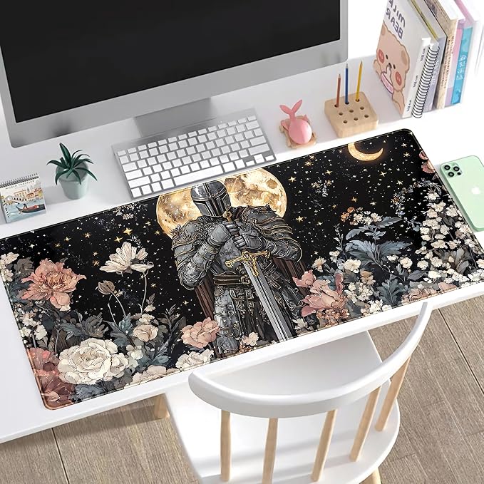Cute Vintage Floral Mouse Pad Warrior Gaming Desk Mat Retro Flowers Mousepad - Image 2