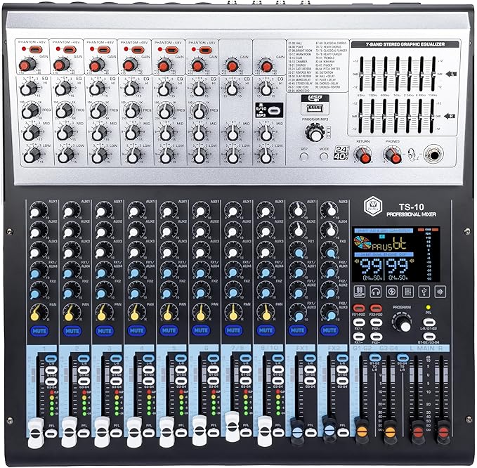 W IN-MIX Professional DJ Audio Mixer, 10 Channel by WIN-Mix