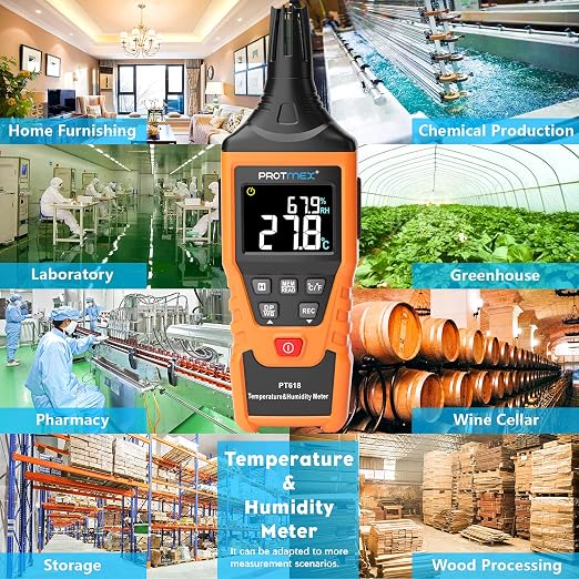 Protmex PT618 Temperature Humidity Meter, Thermometer Hygrometer Monitor - Image 6