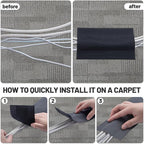 IHKFILAN Carpet Cord Cover Carpet Cable Management Under Desk Cable Grip Strip - Image 5
