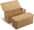 2Pack Large Cable Management Box, Handwoven Imitation Rattan Cord Organizer by ZhiYo