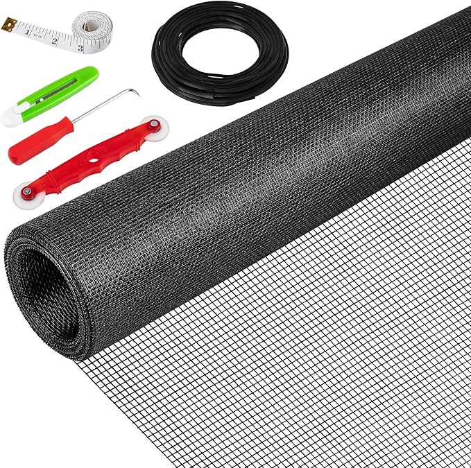 48"X236" Window Screen Replacement Kit, 6 in 1 Window Screen Door Repair Kit by Unknown