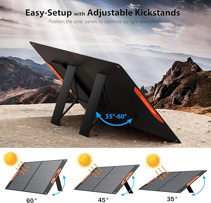 120W Portable Solar Panels for Power Station, 120 Watt ETFE Monocrystalline - Image 7