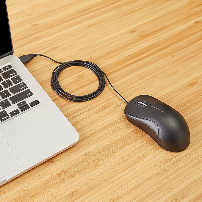 Amazon Basics 3-Button USB Wired Mouse - Image 6