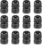 QILIPSU 12pcs 3/8" NPT Cable Gland Waterproof IP68 Nylon Cable Pass Through by QILIPSU