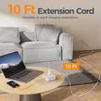 TESSAN 10 Ft Flat Plug Extension Cord - Image 2