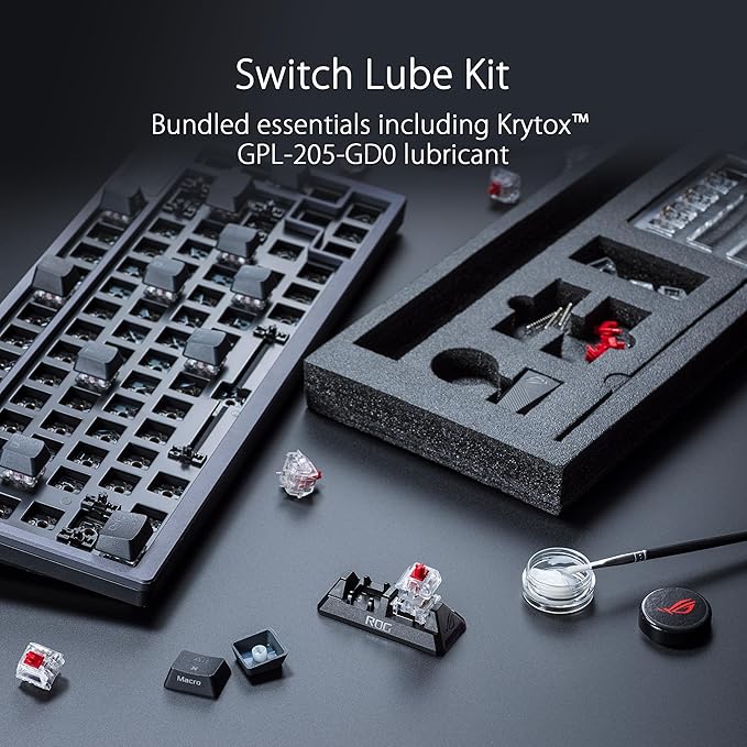 ASUS ROG Azoth 75% Wireless DIY Custom Gaming Keyboard, OLED Display, - Image 7