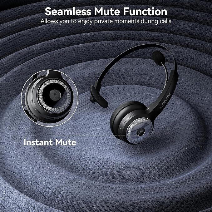LEVN Bluetooth 5.0 Headset, Wireless Headset - Image 4