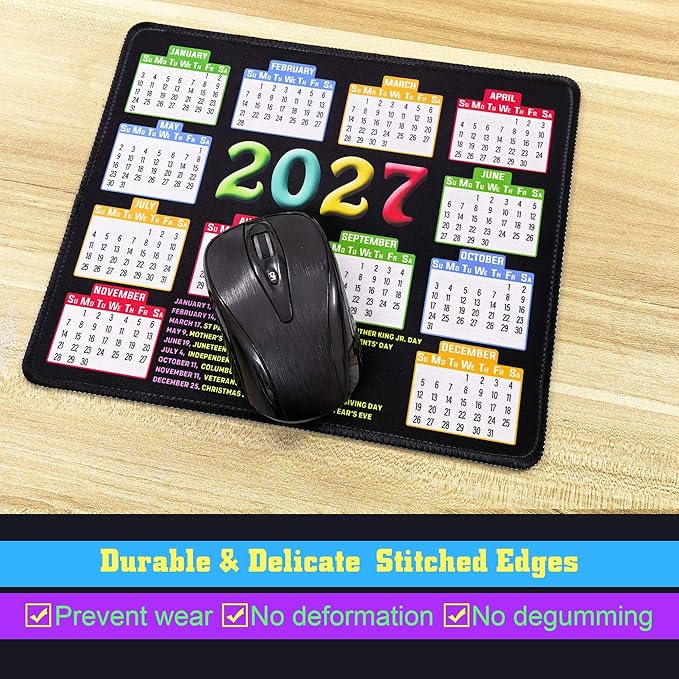 Mouse Pad with Stitched Edge, Computer Mouse Mat with Non-Slip Rubber Base - Image 4
