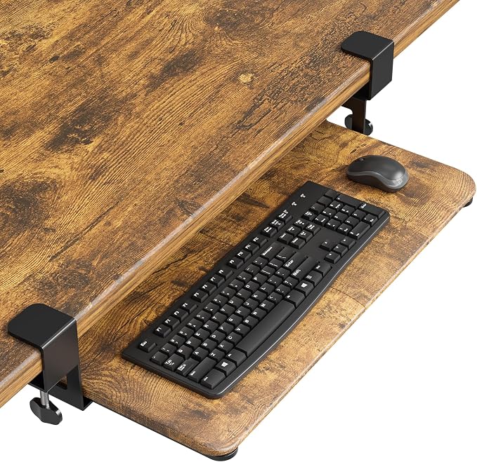 BONTEC KMT01 Under Desk Keyboard Tray, Pull-Out Keyboard & Mouse Platform by BONTEC