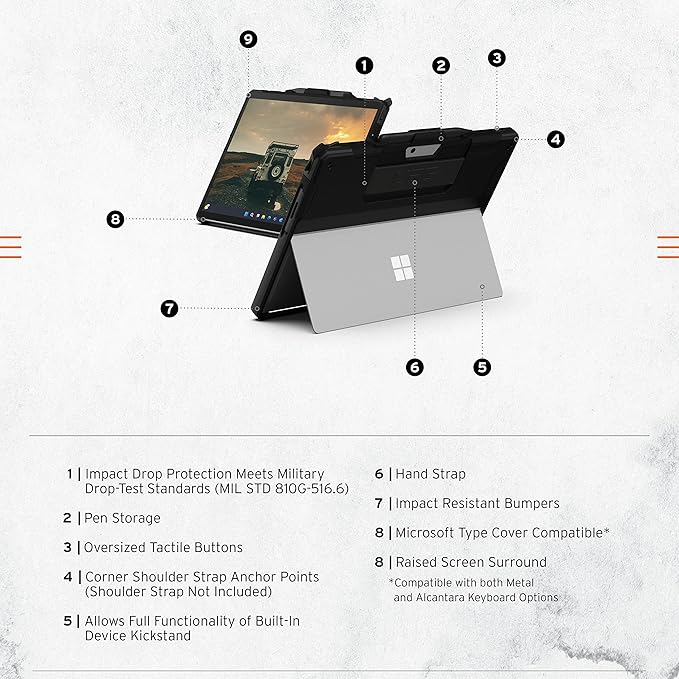 URBAN ARMOR GEAR UAG Designed for Microsoft Surface Pro 11/10/9 Case - Image 2