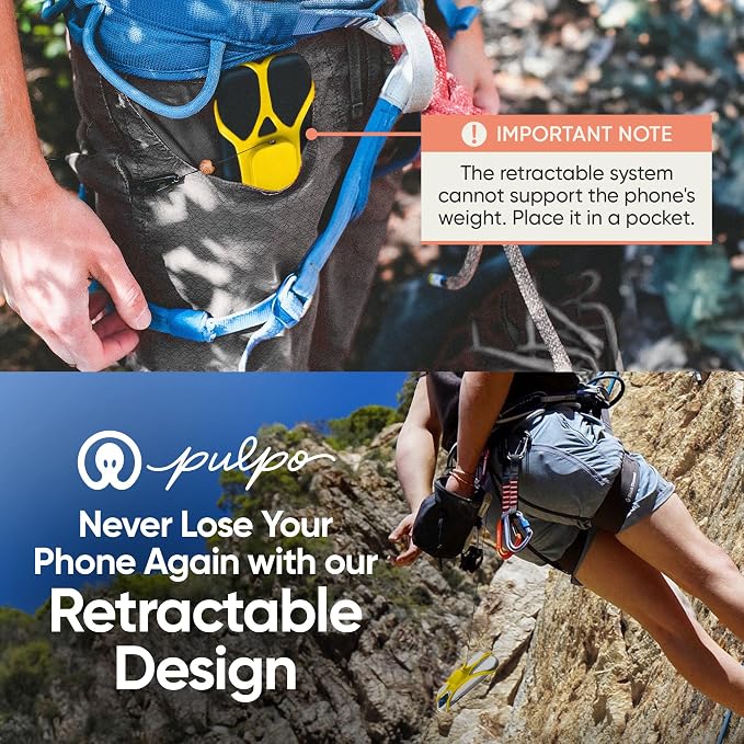 Pulpo Phone Leash Lightning Yellow Fits Smartphones Up to 6.8"-Retractable Anti - Image 3