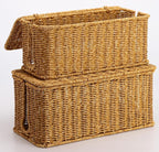 2Pack Large Cable Management Box, Handwoven Imitation Rattan Cord Organizer - Image 6
