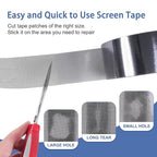 MoHern 2 in x 49 FT Window Screen Repair Kit, Screen Repair Tape Magic Mesh - Image 3
