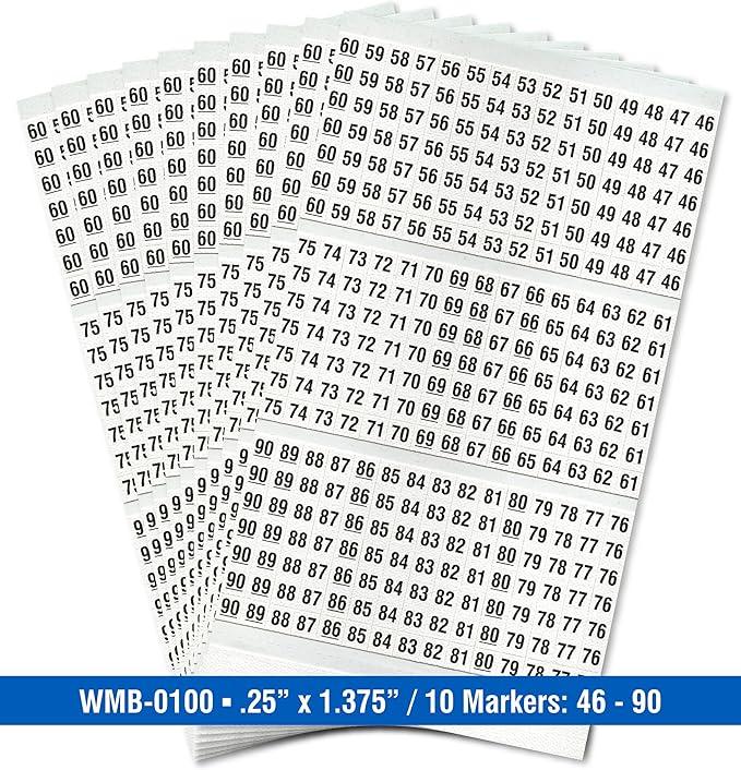 Premium Wire Marker Book for Cable Management, Vinyl-Coated, High-Tack Adhesive - Image 2