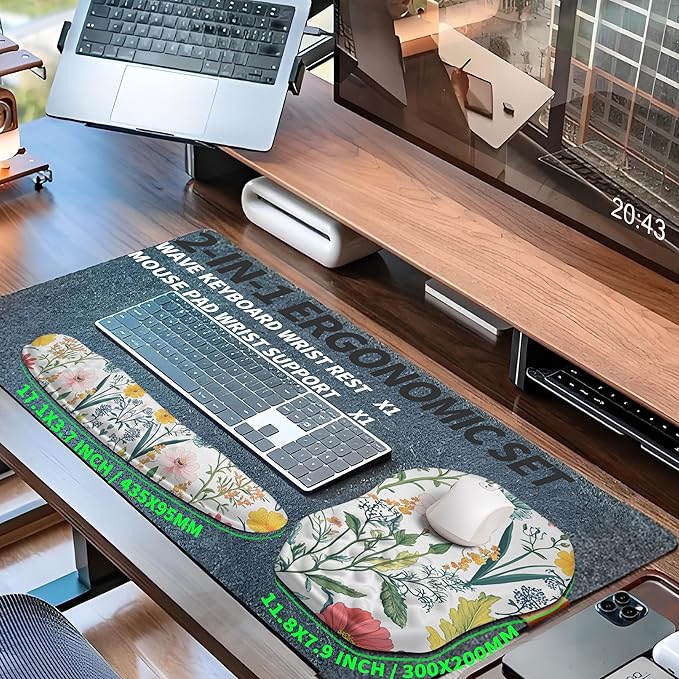 2-in-1 Ergonomic Set, Wave Keyboard Wrist Rest and Massage Slope Mouse Pad - Image 5