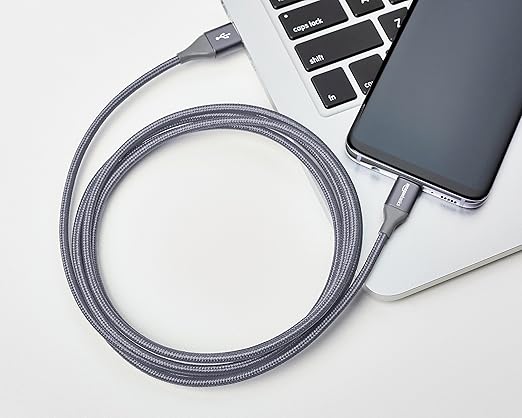 Amazon Basics USB-C to USB-A 2.0 Fast Charger Cable, Nylon Braided Cord - Image 6