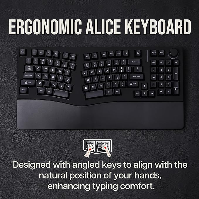 Feker Alice98 Ergonomic 98 Keys Custom Mechanical Keyboard, VIA Programmable - Image 4