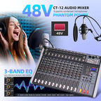 Pro DJ Mixer 12-Channel Audio Console - Image 6