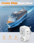 Type G Adapter for Travel 3 Pack, TESSAN US to UK Plug Adapter - Image 7