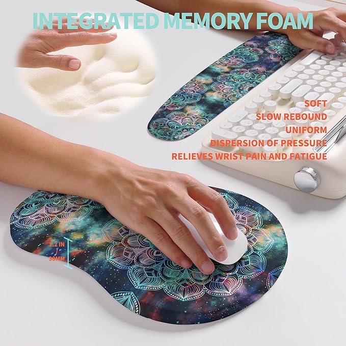 2-in-1 Ergonomic Set, Wave Rise Keyboard Wrist Rest and Massage Bulge Slope - Image 4