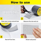 Black Window Screen Repair Tape, 2 in X 15 FT, Screen Repair Kit - Image 7