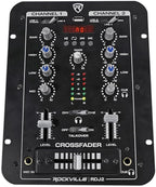Rockville RDJ2 2-Channel DJ Mixer USB Playback, Cue Monitor, 4 Line Inputs by Rockville