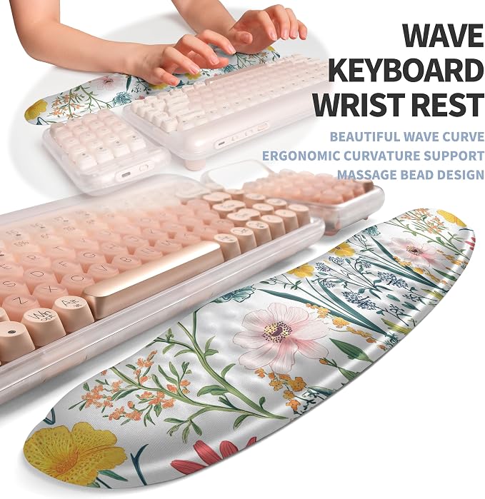 2-in-1 Ergonomic Set, Wave Keyboard Wrist Rest and Massage Slope Mouse Pad - Image 2