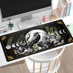 Cute Kawaii Raven Desk Mat XXL Large Extended Gaming Mouse Pad Nature Forest - Image 2