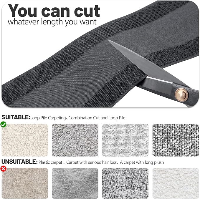 IHKFILAN Carpet Cord Cover Carpet Cable Management Under Desk Cable Grip Strip - Image 3