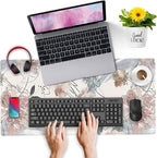 Desk Mat, Abstraction Hand Painted Flowers Extended Gaming Mouse Pad, Cute - Image 4