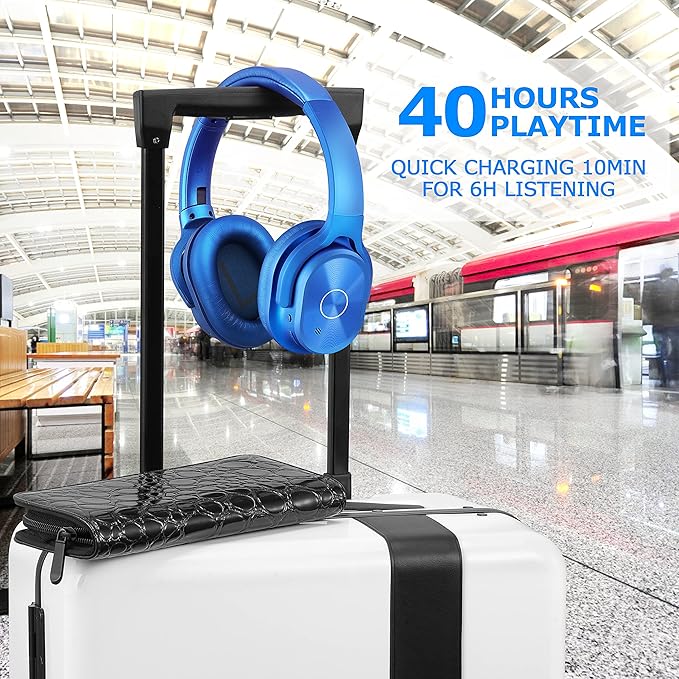 ZIHNIC Active Noise Cancelling Headphones, 40H Playtime Wireless Bluetooth - Image 3