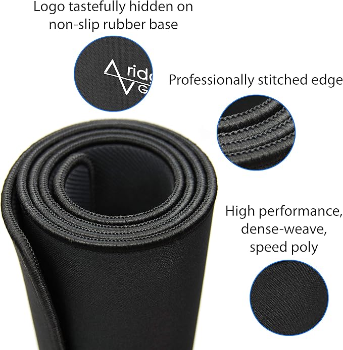 Gaming Mouse Pad Extended 36 inch | 36x12x0.20 Extra Thick | Black | Stitched - Image 2