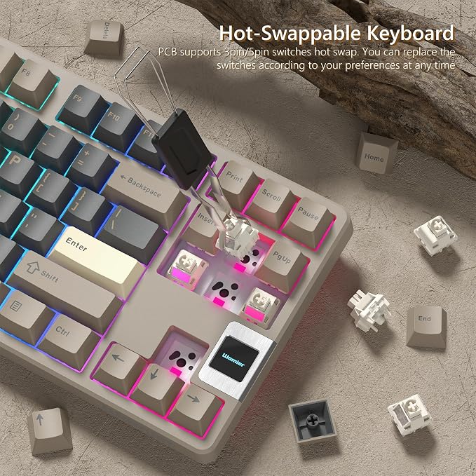 QK87 75% Keyboard with Multimedia Screen, QMK/VIA Wireless Gaming Keyboard - Image 3