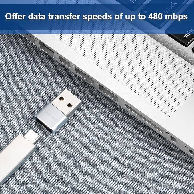 USB to USB C Adapter 6 packs for iPhone Fast Charging, Transfer and Type C OTG - Image 2