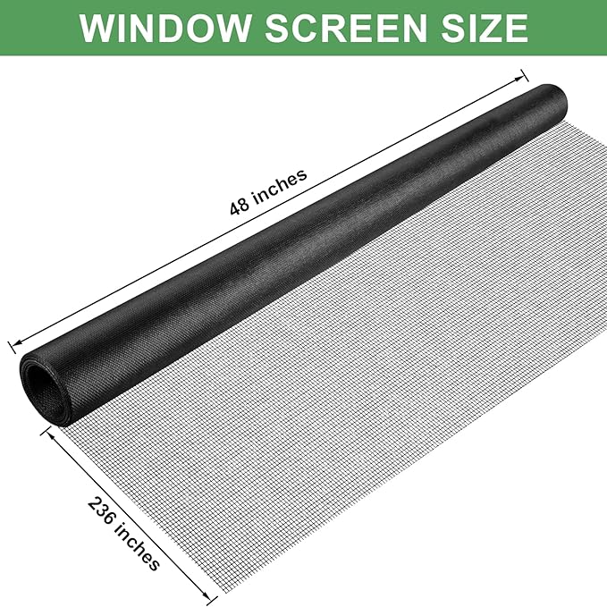 48"X236" Window Screen Replacement Kit, 6 in 1 Window Screen Door Repair Kit - Image 3