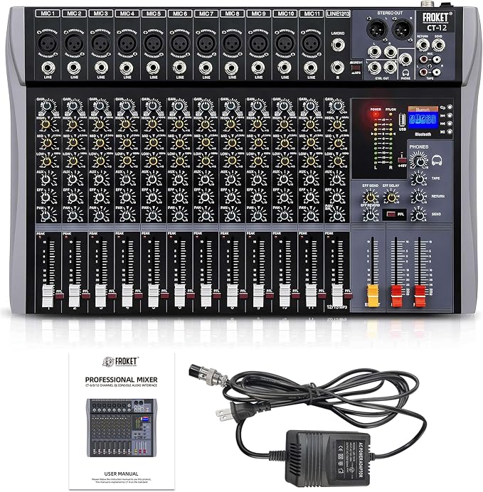 Pro DJ Mixer 12-Channel Audio Console - Image 9