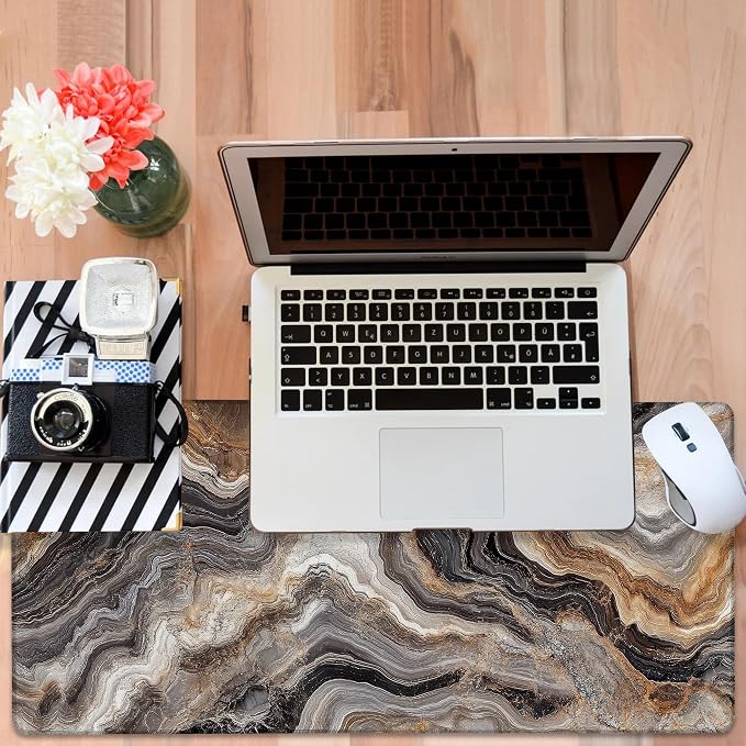 Large Mouse Pad Abstract Marble Gaming Desk Pad Computer Keyboard Non-Slip - Image 6