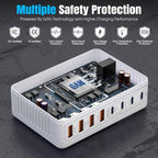 200W GaN III 8-Ports USB C Fast Charger, Type C Block, QC4.0 Fast Phone - Image 2