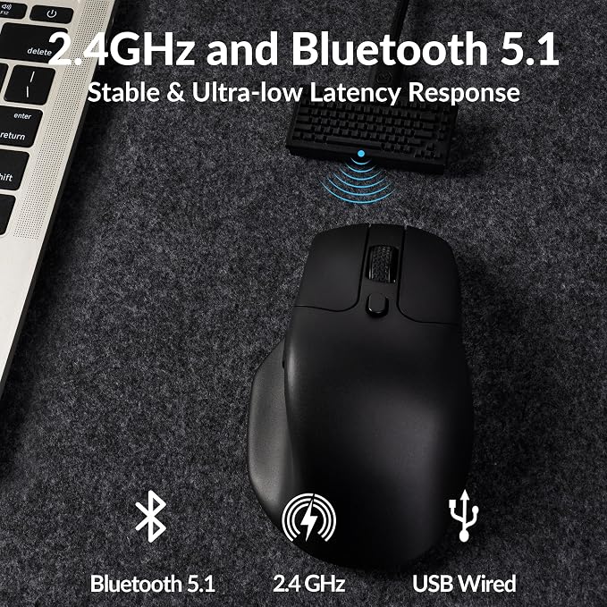 Keychron M6 4000 Hz Wireless Bluetooth 5.1/2.4 GHz/Wired Optical Mouse - Image 2