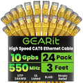 GearIT Cat 6 Ethernet Cable Cat6 Network Patch, Snagless Cord, Internet by GEARit