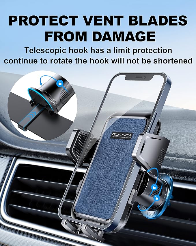 Car Vent Phone Mount, Adjustable 360 Rotation Vent Clip Car Phone Holder Mount - Image 8