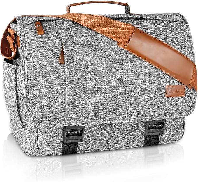 ESTARER Messenger Bag 17-17.3 Inch, Men's Computer Bag Water-resistant Canvas by ESTARER
