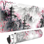 Japanese Cherry Blossom Large Mouse Pad, Gaming Keyboard Desk Pad, Extended by BAHDSISFA