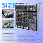 Pro DJ Mixer 8-Channel Audio Console - Image 2